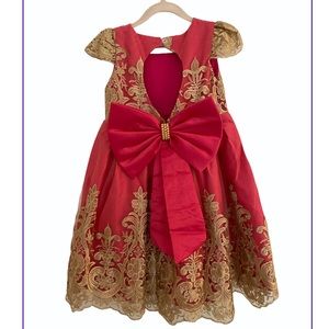 Pink and gold toddler girl dress.